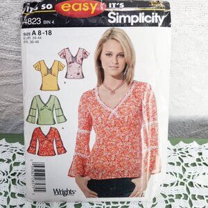Simpliity It's So Easy Sewing Pattern # 4823 Sz A 8-18 Uncut/Unused NIP